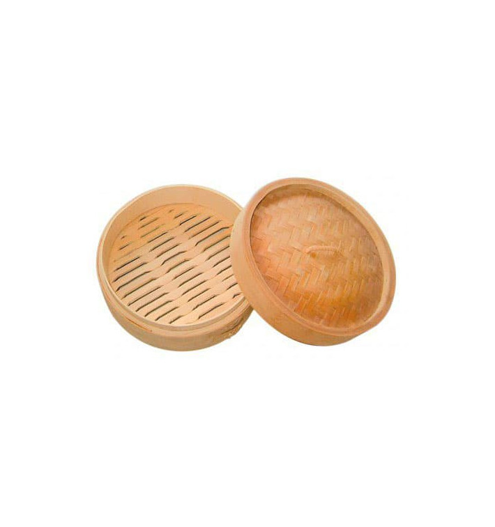 Bamboe stomer met Deksel Ø8x6cm (10 stuks) Bamboe stomer met Deksel Ø8x6cm (10 stuks)