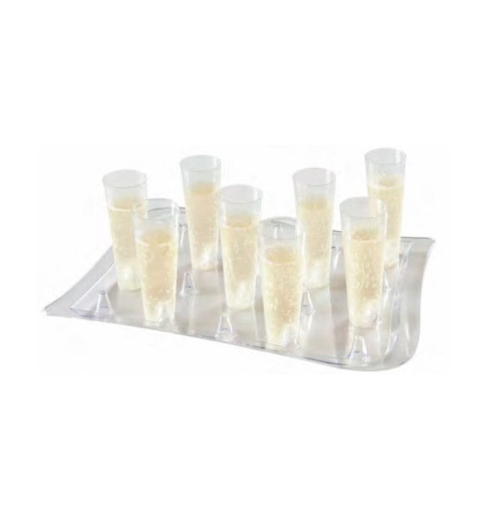 Plastic houder dienblad voor fluit transparant 37x26cm (40 stuks) Plastic houder dienblad voor fluit transparant 37x26cm (40 stuks)