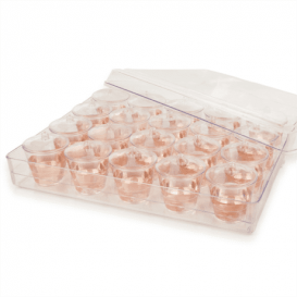 Plastic dienblad PS + 20 Kom Kit met Deksel Rond vormig (1 stuk)