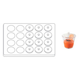 Plastic dienblad PS + 20 Kom Kit met Deksel Rond vormig (1 stuk)