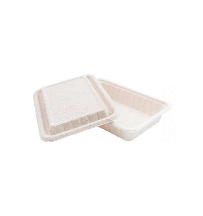 Suikerriet Container met Deksel wit 22,5x15x4cm (50 stuks)