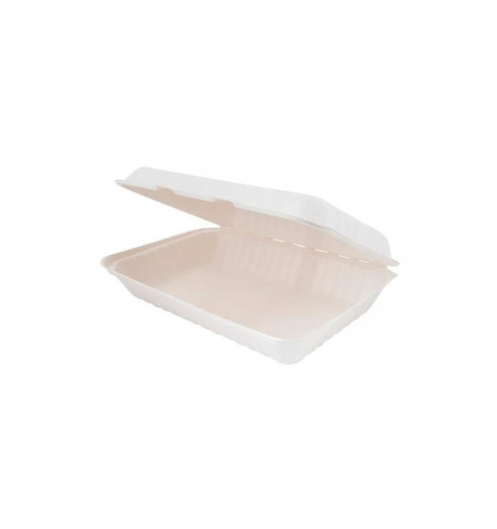 Suikerriet Gescharnierd Container wit 33,5x23x7,5cm (50 stuks) Suikerriet Gescharnierd Container wit 33,5x23x7,5cm (50 stuks)