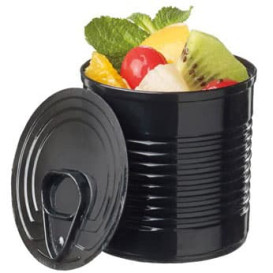 Proeving plastic conservenblik PS zwart 110ml Ø6x5,7cm (25 stuks) 