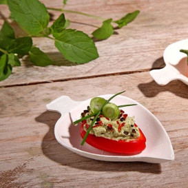 Suikerriet mini bord wit 8x5,5cm (500 stuks)