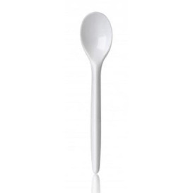 Plastic PS thee lepel "Luxe" wit 12,3cm (2000 stuks)
