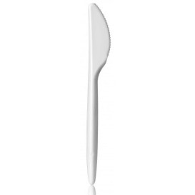 Plastic PS mes  "Luxe" wit 17,5 cm (2000 stuks)