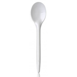 Plastic lepel  PS "Luxe" wit 17,5 cm (100 stuks) 