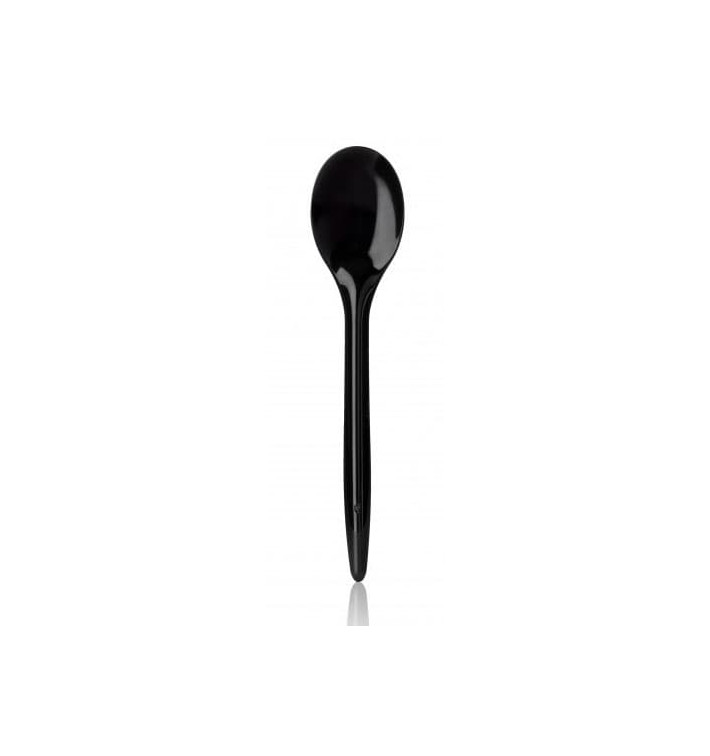 Plastic PS thee lepel "Luxe" zwart 12,5cm (2000 stuks) Plastic PS thee lepel "Luxe" zwart 12,5cm (2000 stuks)
