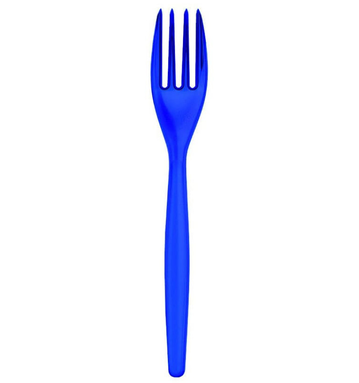 Plastic PS vork "Easy" blauw parel 18cm (20 stuks) Plastic PS vork "Easy" blauw parel 18cm (20 stuks)