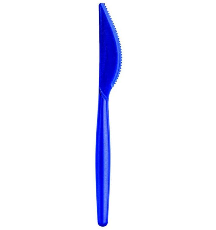 Plastic PS mes "Easy" blauw parel 18,5cm (20 stuks) Plastic PS mes "Easy" blauw parel 18,5cm (20 stuks)