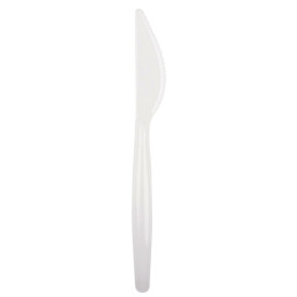 Plastic PS mes  "Easy" wit 18,5cm (20 stuks) 