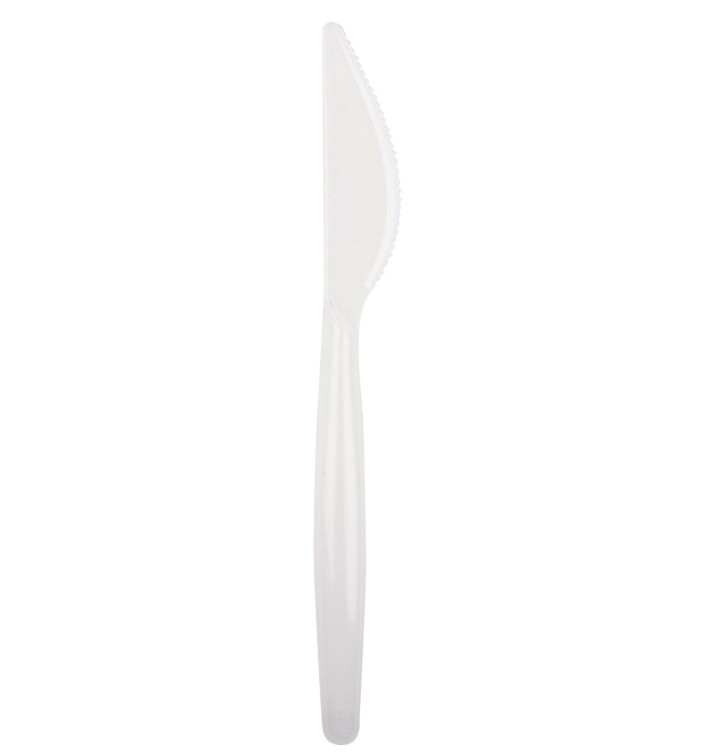 Plastic PS mes "Easy" wit 18,5cm (20 stuks) Plastic PS mes "Easy" wit 18,5cm (20 stuks)