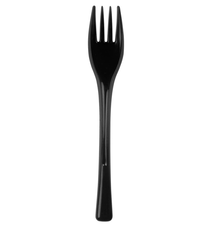 Plastic PS vork "Flen" zwart 14cm (50 stuks) Plastic PS vork "Flen" zwart 14cm (50 stuks)