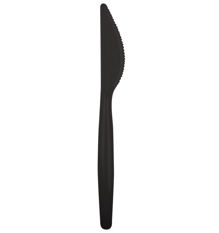 Plastic PS mes "Easy" zwart 18,5cm (500 stuks) Plastic PS mes "Easy" zwart 18,5cm (500 stuks)