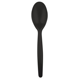 Plastic lepel  PS "Easy" zwart 18,5 cm (500 stuks)