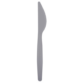 Plastic PS mes  "Easy" grijs 18,5cm (20 stuks) 