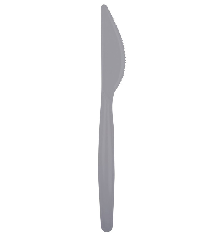 Plastic PS mes "Easy" grijs 18,5cm (20 stuks) Plastic PS mes "Easy" grijs 18,5cm (20 stuks)