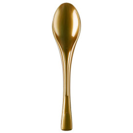 Plastic lepel PS "Flen" goud 14,5cm (3000 stuks)