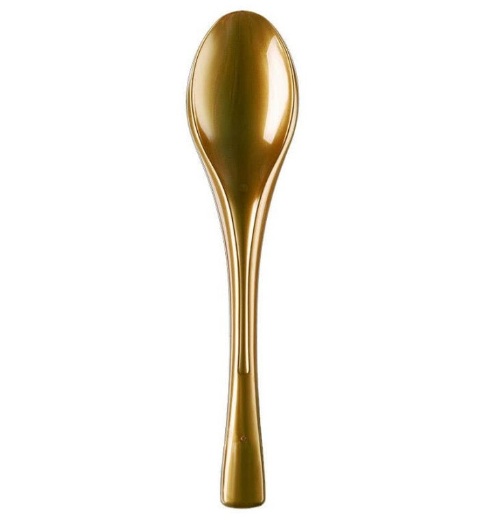 Plastic lepel PS "Flen" goud 14,5cm (3000 stuks) Plastic lepel PS "Flen" goud 14,5cm (3000 stuks)