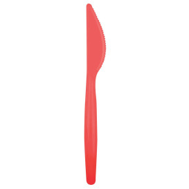 Plastic PS mes  "Easy" rood 18,5cm (20 stuks) 