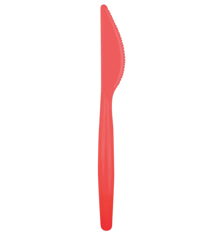 Plastic PS mes "Easy" rood 18,5cm (20 stuks) Plastic PS mes "Easy" rood 18,5cm (20 stuks)