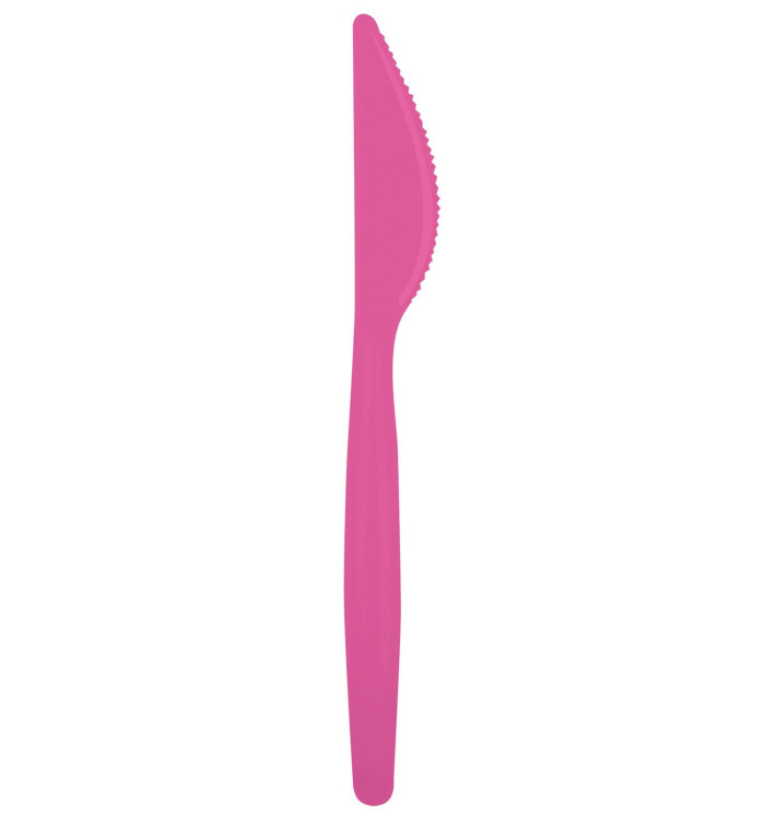 Plastic PS mes "Easy" fuchsia 18,5cm (20 stuks) Plastic PS mes "Easy" fuchsia 18,5cm (20 stuks)