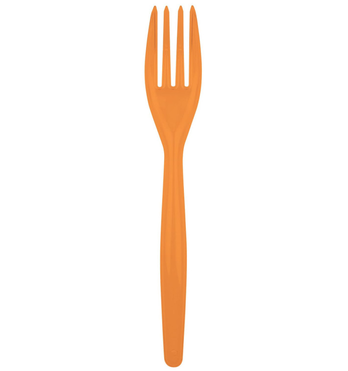 Plastic PS vork "Easy" oranje 18cm (500 stuks) Plastic PS vork "Easy" oranje 18cm (500 stuks)