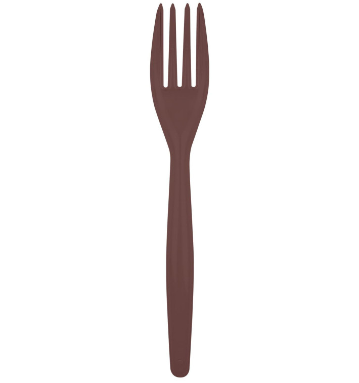 Plastic PS vork "Easy" bruin 18cm (500 stuks) Plastic PS vork "Easy" bruin 18cm (500 stuks)