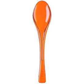 Plastic lepel PS "Flen" oranje transparant 14,5cm (50 stuks) 