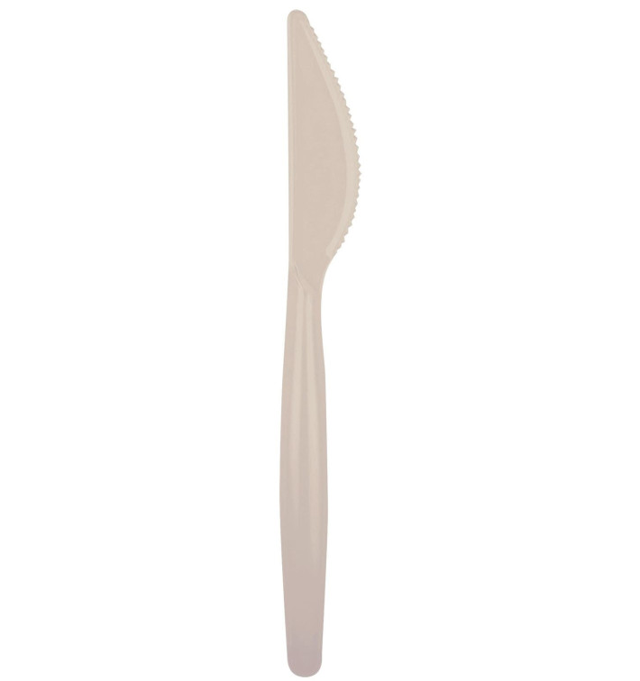 Plastic PS mes "Easy" beige 18,5cm (20 stuks) Plastic PS mes "Easy" beige 18,5cm (20 stuks)