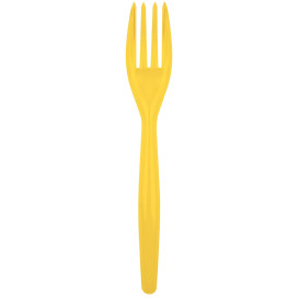 Plastic PS vork "Easy" geel 18cm (20 stuks) 
