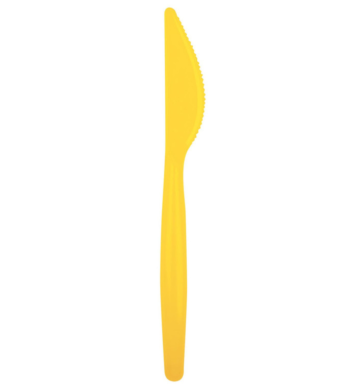 Plastic PS mes "Easy" geel 18,5cm (20 stuks) Plastic PS mes "Easy" geel 18,5cm (20 stuks)
