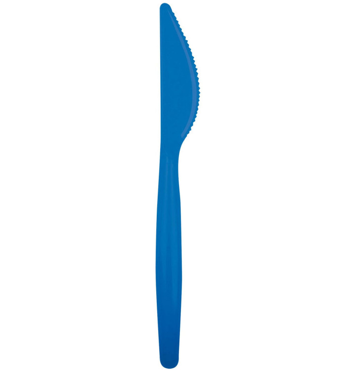 Plastic PS mes "Easy" blauw transparant 18,5cm (20 stuks) Plastic PS mes "Easy" blauw transparant 18,5cm (20 stuks)