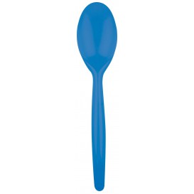 Plastic lepel PS "Easy" blauw transparant 18,5 cm (20 stuks) 