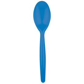 Plastic lepel PS "Easy" blauw transparant 18,5 cm (500 stuks)