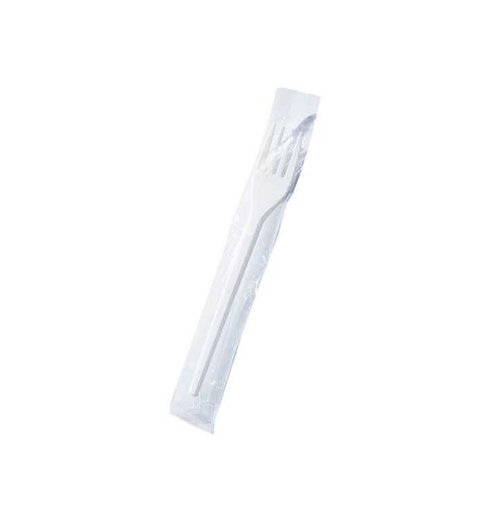 Plastic PS vork wit verpakt 17cm (1000 stuks) Plastic PS vork wit verpakt 17cm (1000 stuks)