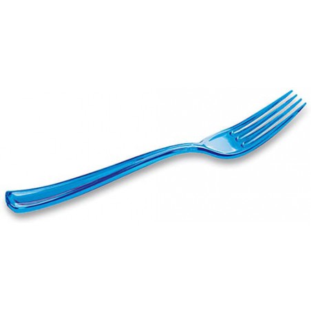 Plastic vork Premium turkoois 19cm (10 stuks) 