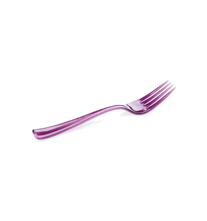 Plastic vork Premium aubergine kleur 19cm (180 stuks) Plastic vork Premium aubergine kleur 19cm (180 stuks)