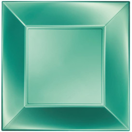 Plastic bord Plat groen "Nice" parel PP 23 cm (300 stuks)