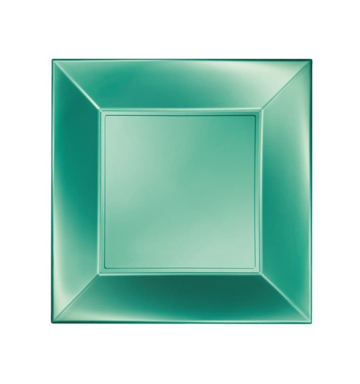 Plastic bord Plat groen "Nice" parel PP 23 cm (25 stuks) Plastic bord Plat groen "Nice" parel PP 23 cm (25 stuks)