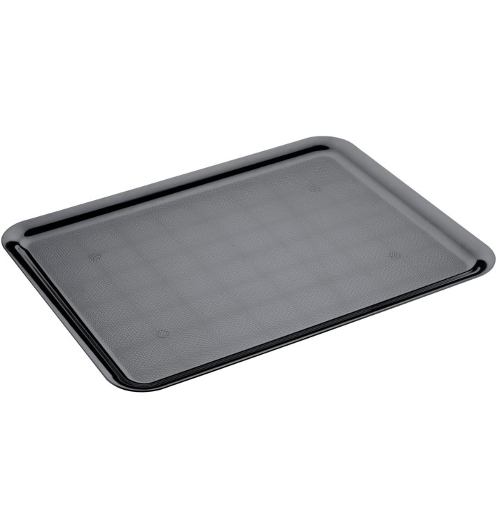 Plastic dienblad zwart 37x50cm (4 stuks) Plastic dienblad zwart 37x50cm (4 stuks)