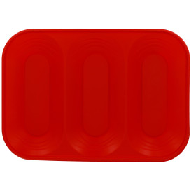 Plastic dienblad microgolfbaar "X-Table" 3C rood 33x23cm (2 stuks) 