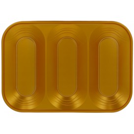 Plastic dienblad microgolfbaar "X-Table" 3C goud 33x23cm (2 stuks) 