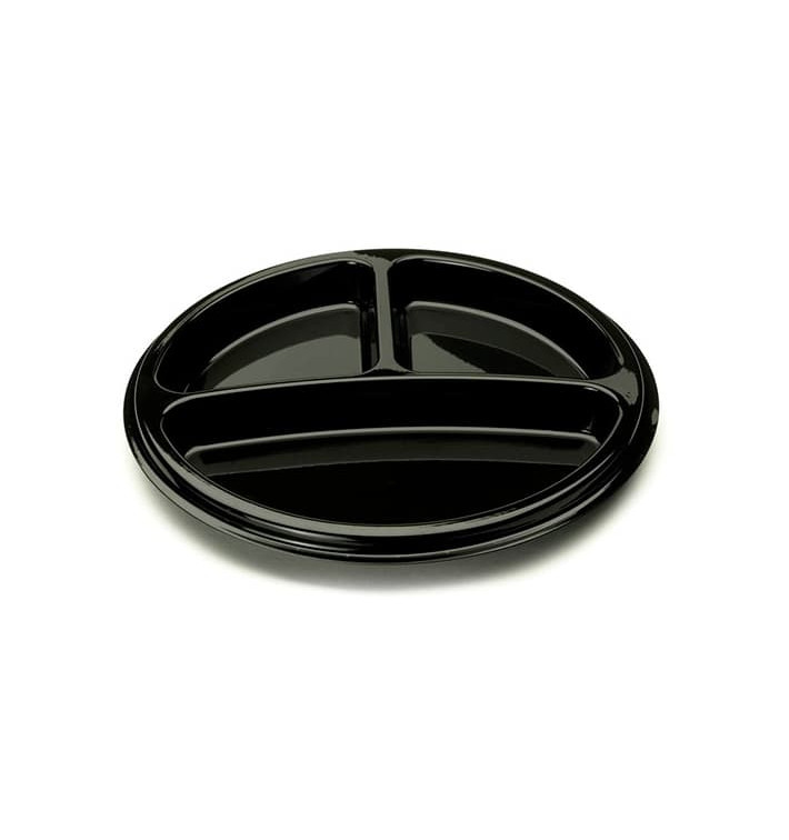 Plastic bord Rond vormig 3C zwart 26 cm (25 stuks) Plastic bord Rond vormig 3C zwart 26 cm (25 stuks)