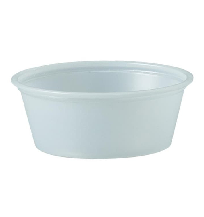 Plastic souffle beker PS transparant 44ml Ø6,6cm (2500 stuks) Plastic souffle beker PS transparant 44ml Ø6,6cm (2500 stuks)