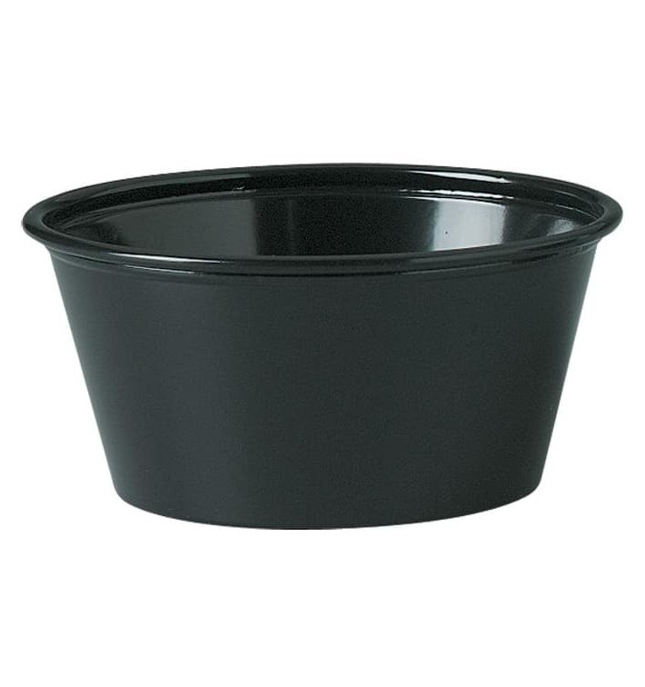 Plastic souffle beker PS zwart 100ml Ø7,3cm (250 stuks) Plastic souffle beker PS zwart 100ml Ø7,3cm (250 stuks)