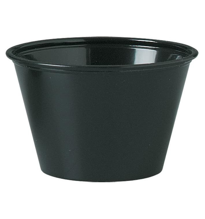 Plastic souffle beker PS zwart 120ml Ø7,3cm (250 stuks) Plastic souffle beker PS zwart 120ml Ø7,3cm (250 stuks)
