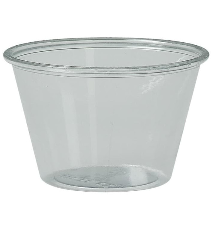 Plastic souffle beker PS transparant 120ml Ø7,3cm (2500 stuks) Plastic souffle beker PS transparant 120ml Ø7,3cm (2500 stuks)