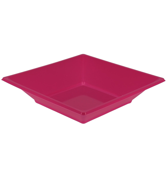Plastic bord Diep Vierkant fuchsia 17 cm (750 stuks) Plastic bord Diep Vierkant fuchsia 17 cm (750 stuks)