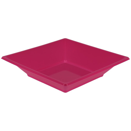 Plastic bord Diep Vierkant fuchsia 17 cm (750 stuks)